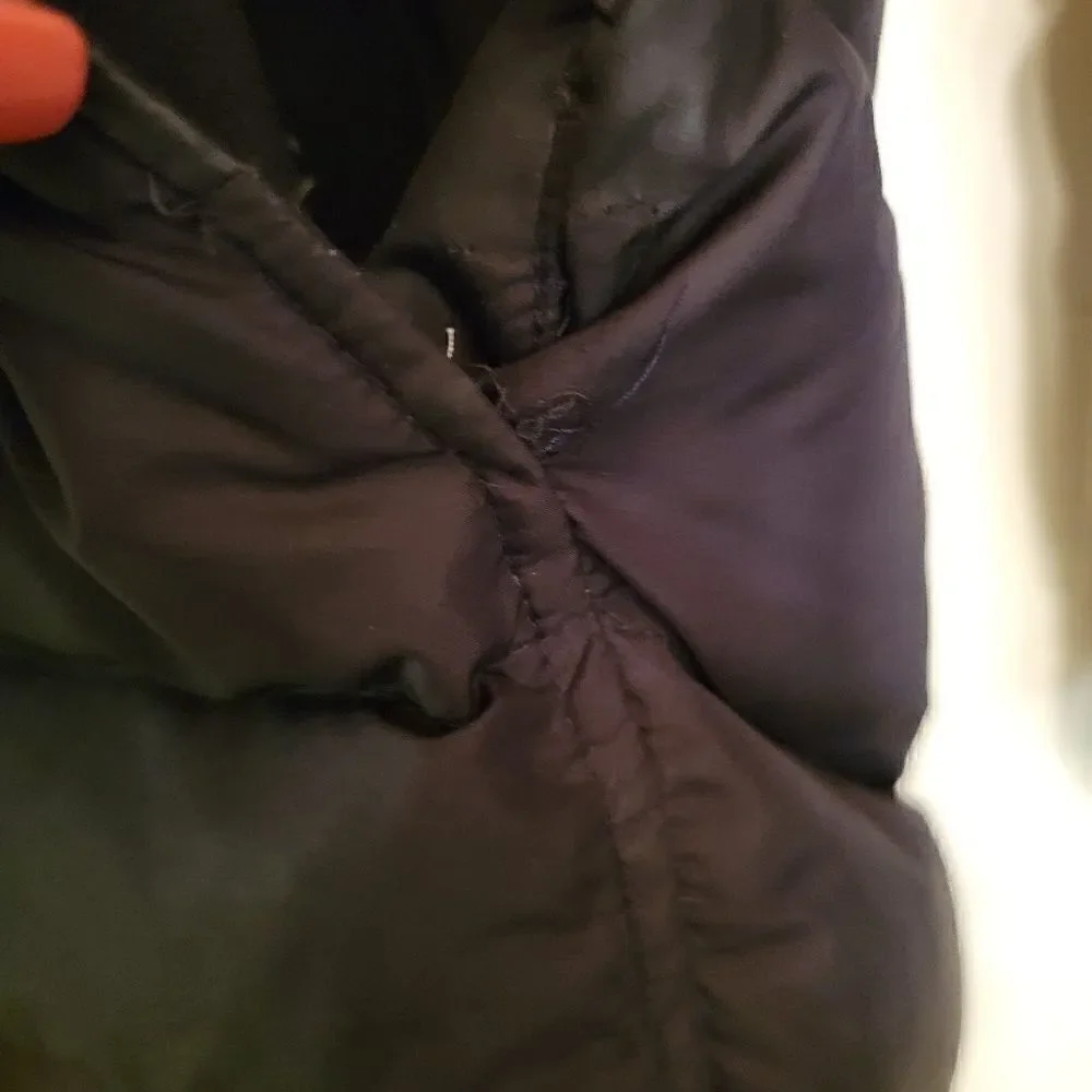 J. Crew down filled long black jacket XS